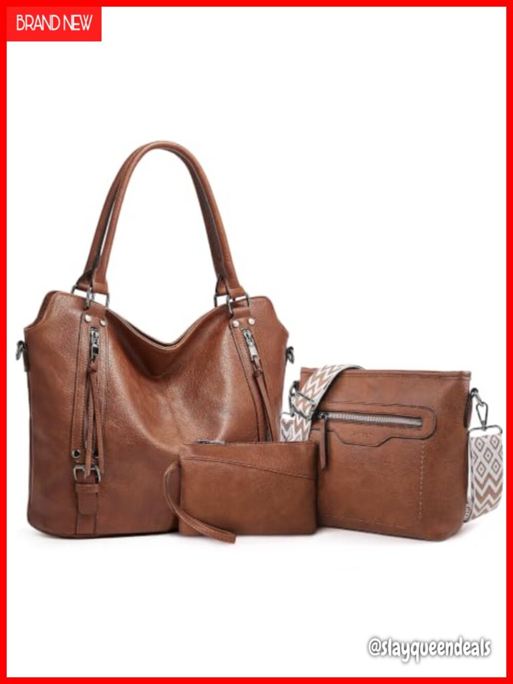 PU Leather Hobo Purse Wallet Crossbody 3PCS Set for Women